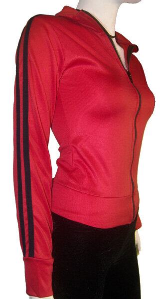 SUDADERA SPORT ROJA CON DOBLE RAYA